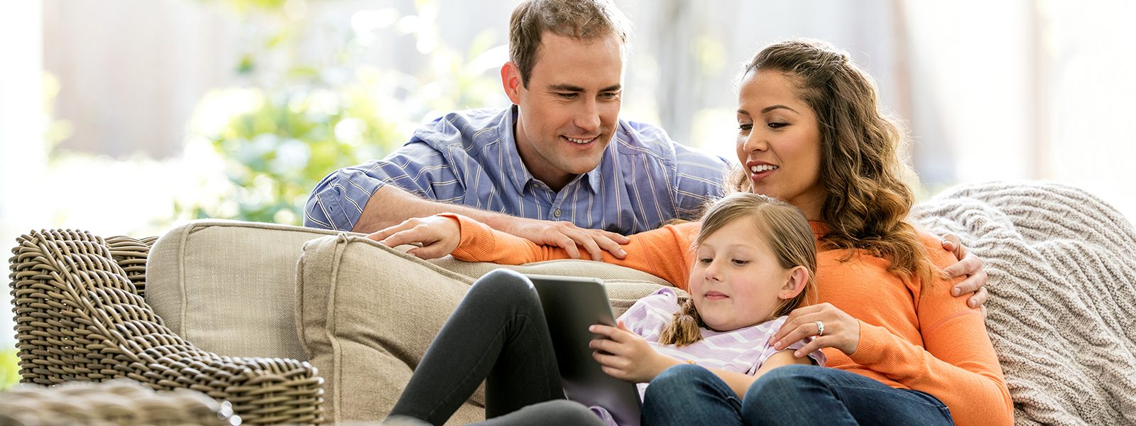 family on couch