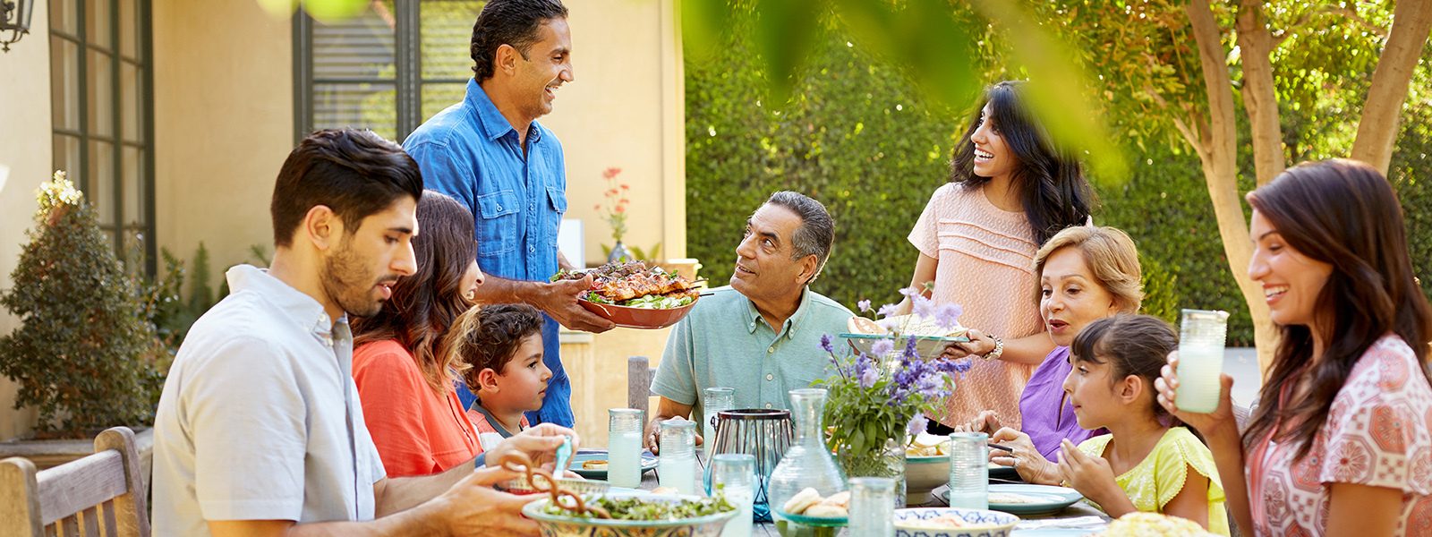 large family outdoors