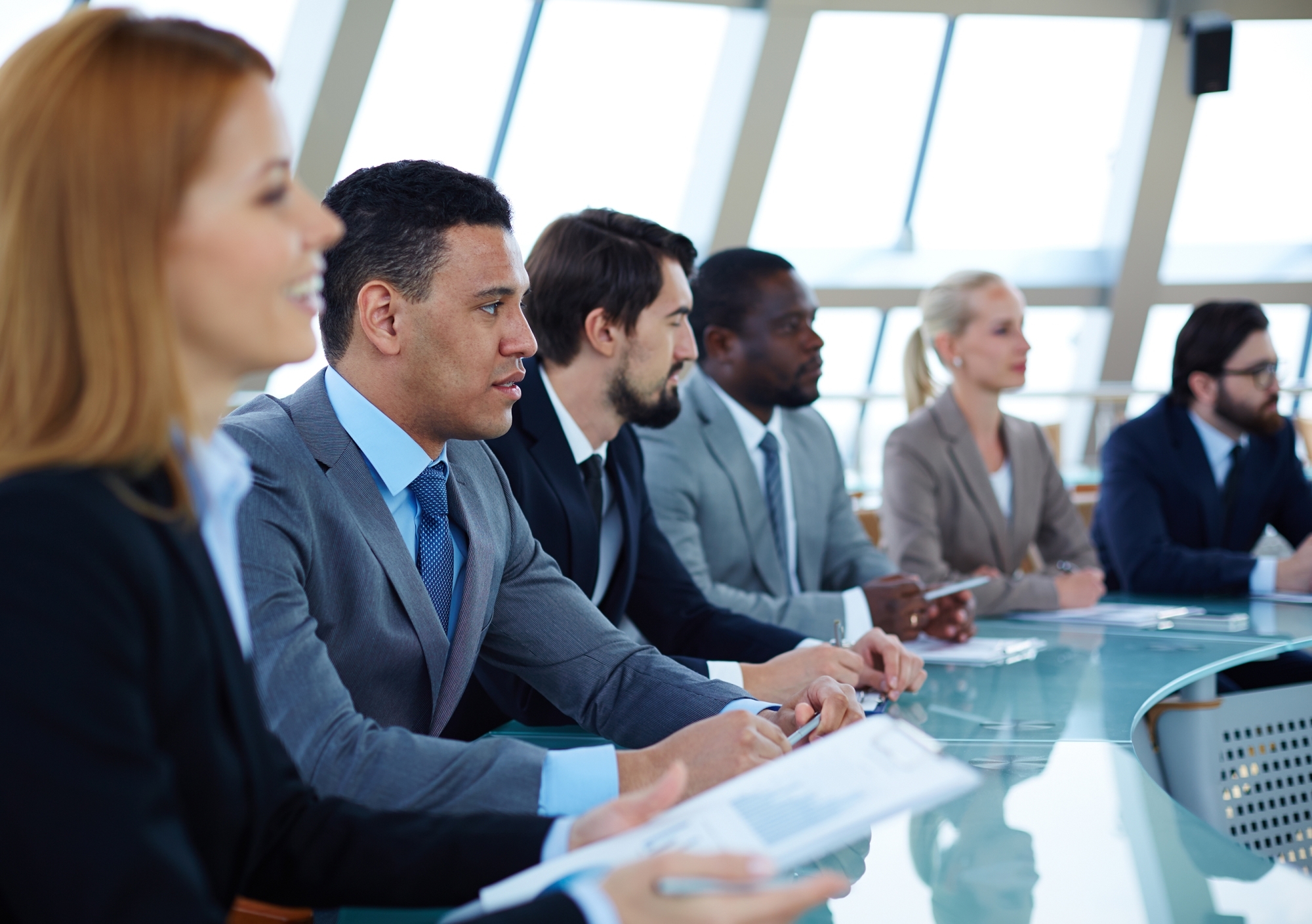 corporate professionals in boardroom
