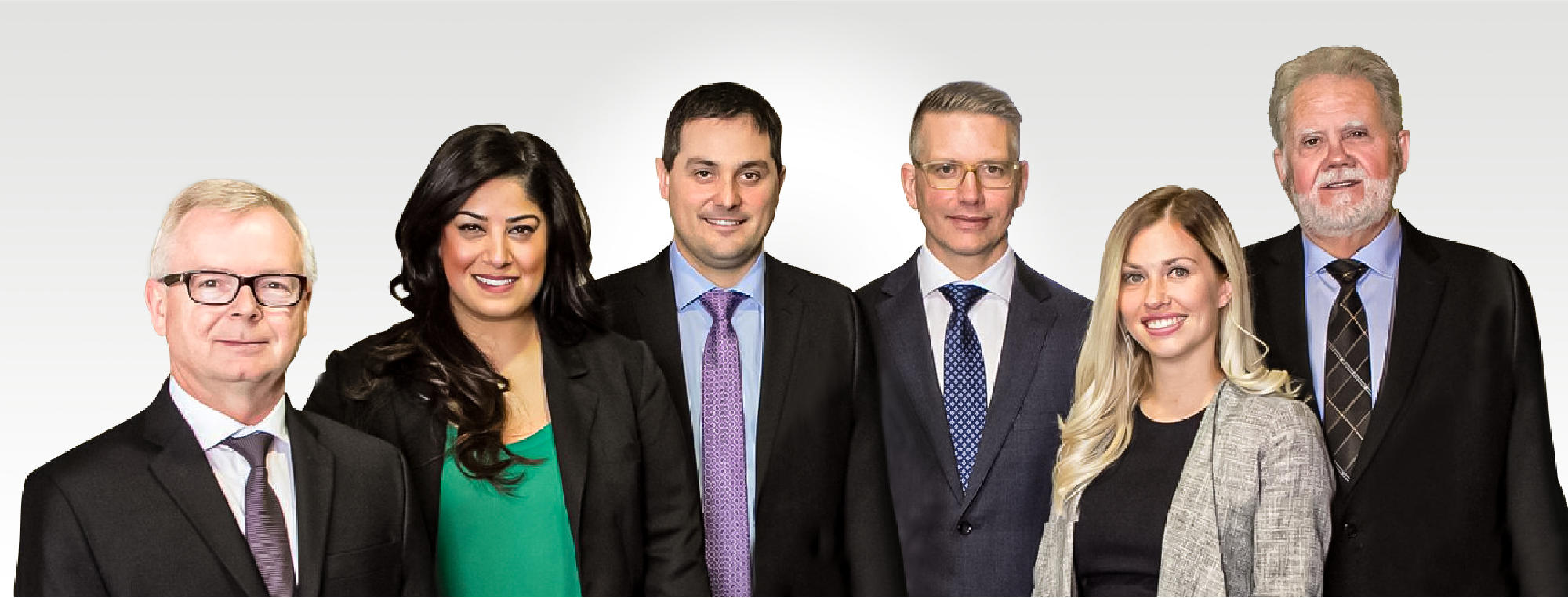 Photo of the Gebhardt Paquin Family Wealth Management team. Left to right: Jeffrey Sveistrup; Deenish Roopra; Cedric Paquin; Darrell Gebhardt; Jenna Brown; and Peter Martin