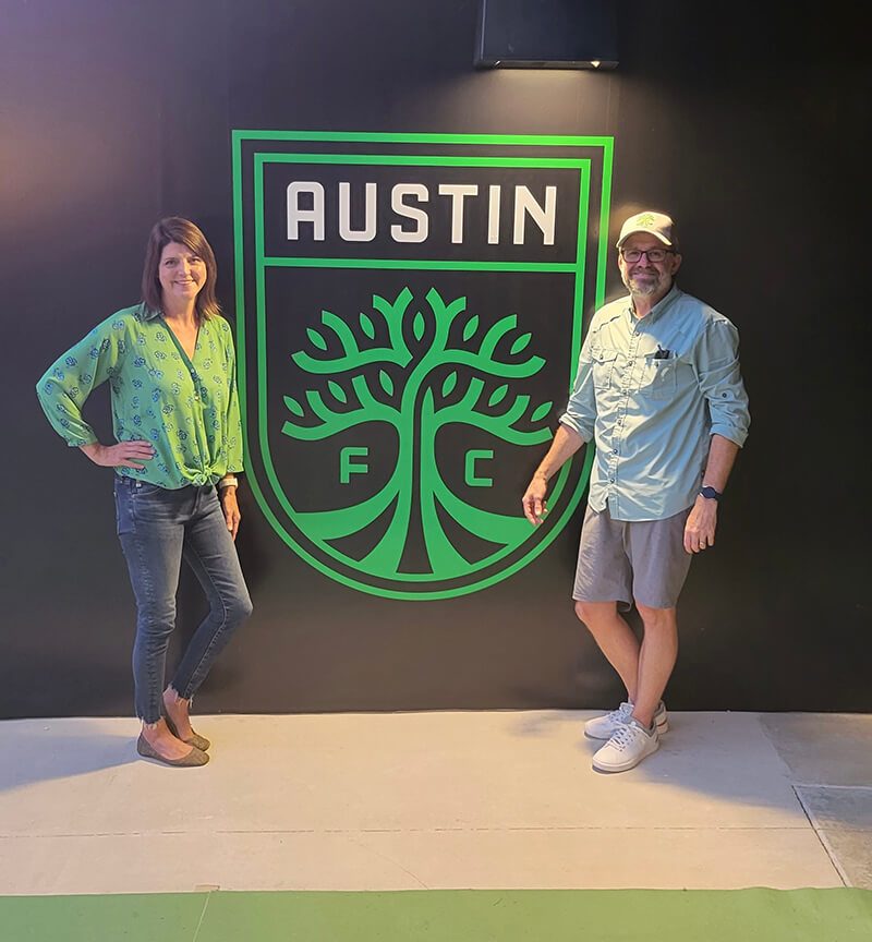 Austin logo on wall