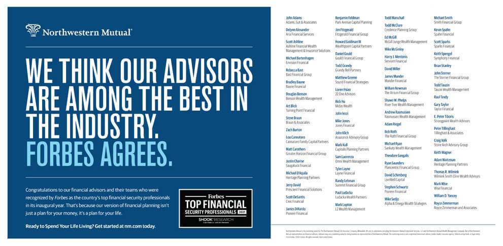 WE THINK OUR ADVISORS ARE AMONG THE BEST IN THE INDUSTRY. FORBES AGREES.