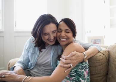 Women hugging