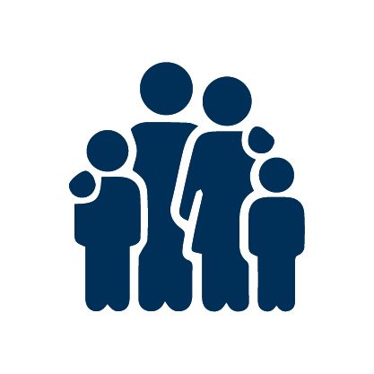 Illustrated family Mother and Father with 2 kids together