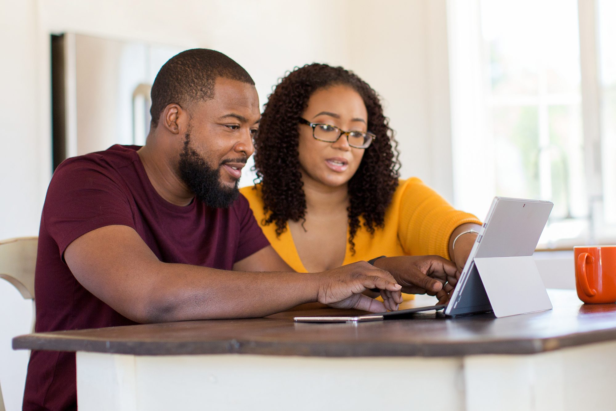 couple looking at computer