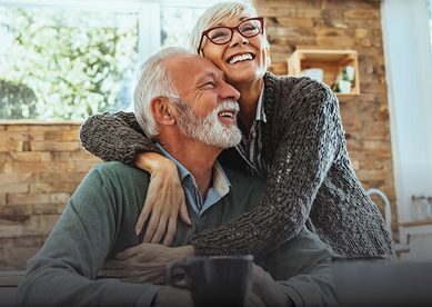 happy mature couple at home