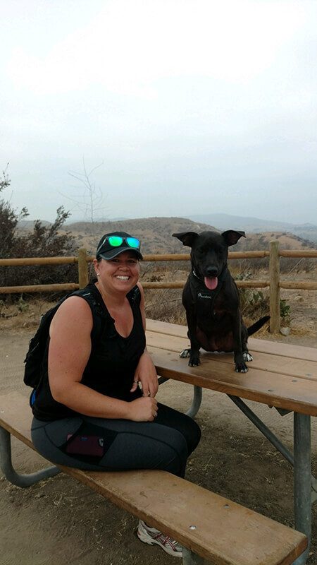 Kate Larsen with dog