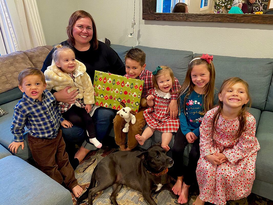 Kate Larsen with kids