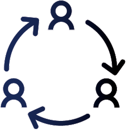 three people circle icon