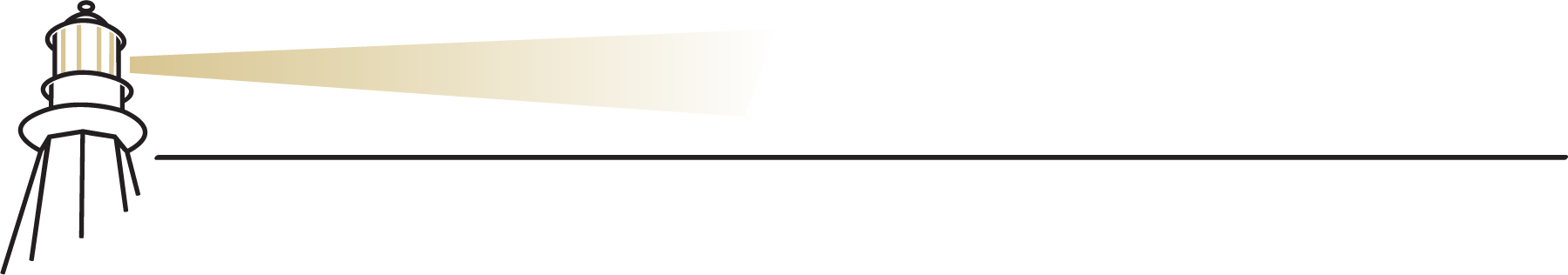 line with lighthouse