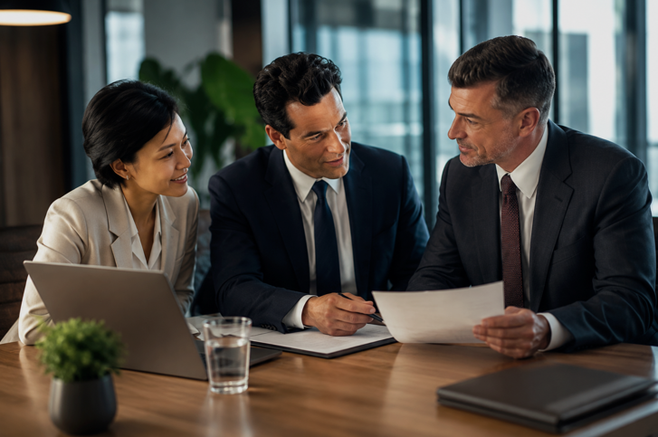 Advisor meeting with clients